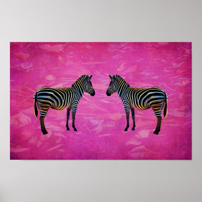 Poster Reflexo de Zebra Neon (Frente)