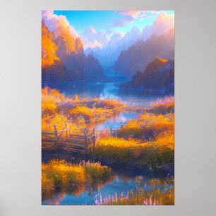 Poster Reflexões das montanhas
