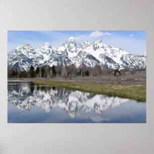 Póster Reflexões das montanhas (Grand Tetons)