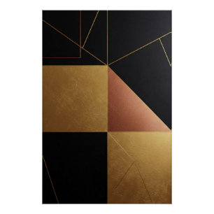 Póster Reflexões em Ouro Geometria