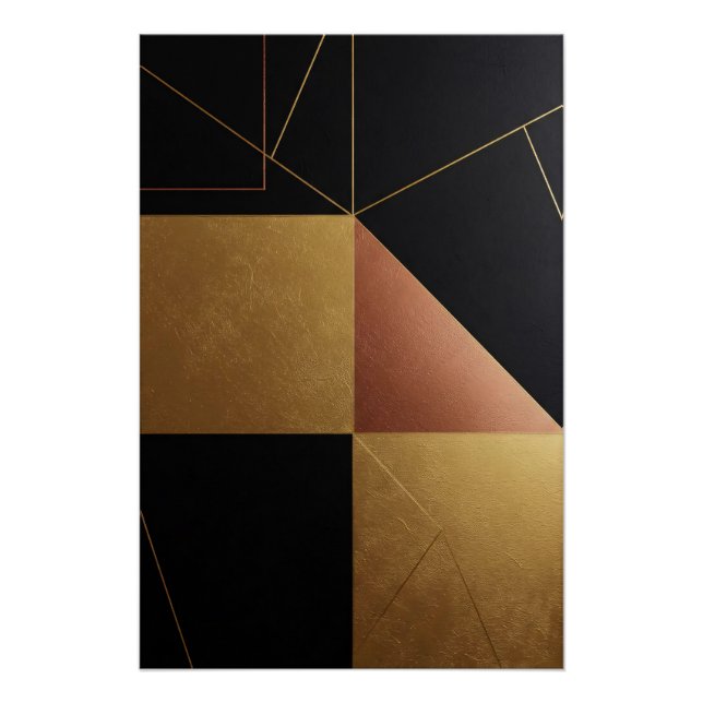Póster Reflexões em Ouro Geometria (Frente)