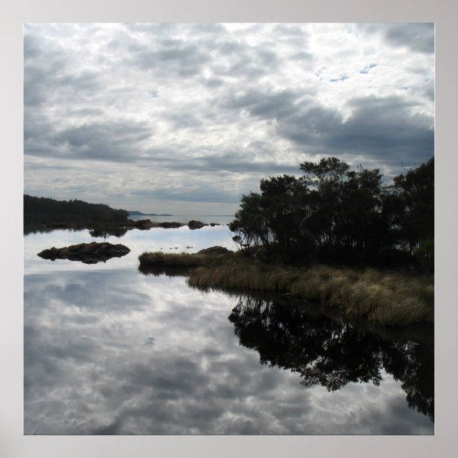 Póster Reflexões espelhadas, Sarah Island, Tasmânia (Frente)