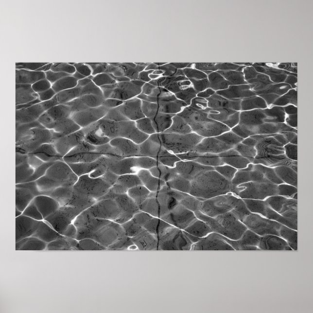 Poster Reflexões Leves Na Água: Preto E Branco (Frente)