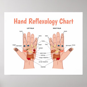 Poster Reflexology da mão
