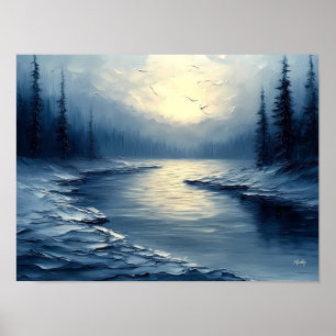 Poster Reflexos Calmantes de Luz em um Crepúsculo Silenci
