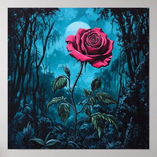 Poster Reforma da Sala de Arte Retro Flor de Rosa Antiga