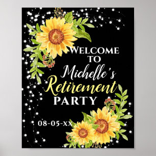 Poster Reforma Floral Partido Sunflower Benvindo Preto
