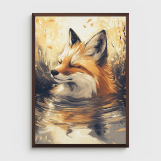 Poster Refrigeração de Raposa em Pintura Água