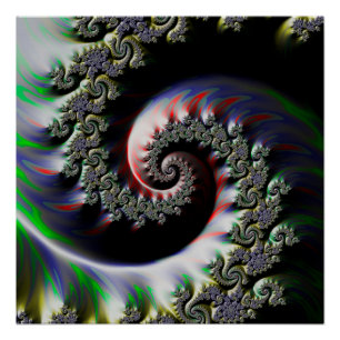 Póster Refrigere o redemoinho molhado do Fractal da