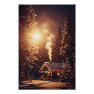 Póster Refúgio de Natal Iluminado