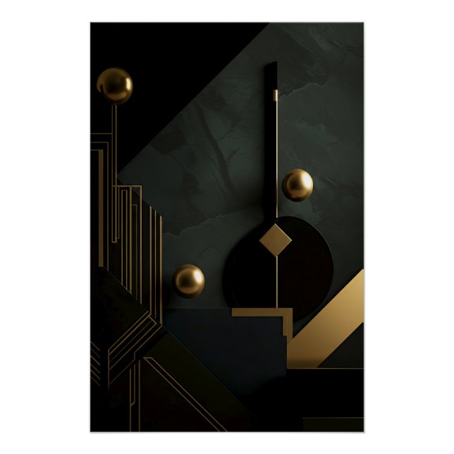 Póster Refúgio Minimalista de Luz Dourada (Frente)
