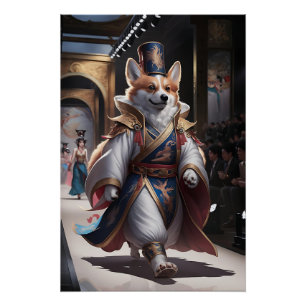 Póster Regal Corgi em Turim Real Tradicional na Moda