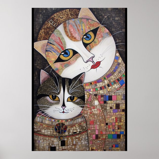 Poster Regal Mosaic Feline Gaze (Frente)