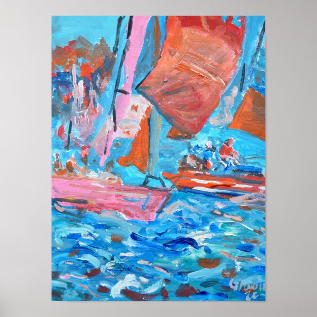 Poster Regata de Vela Dinâmica Expressionista (Frente)