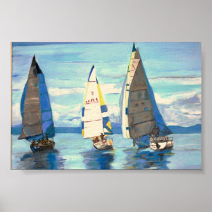 Póster Regata résistente da navigação do porto - poste