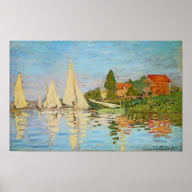 Póster Regatta na Argentina por Claude Monet (Frente)