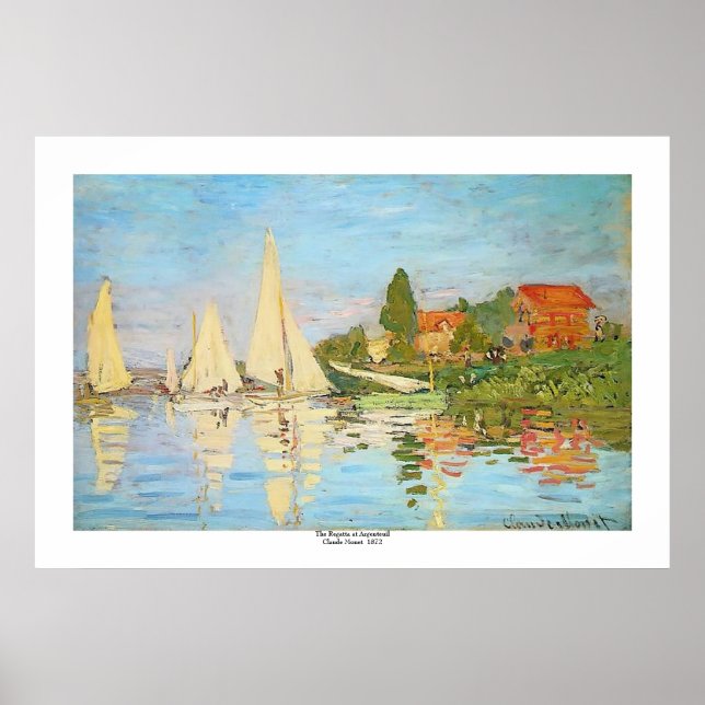 Poster Regatta na Argentina por Claude Monet (Frente)