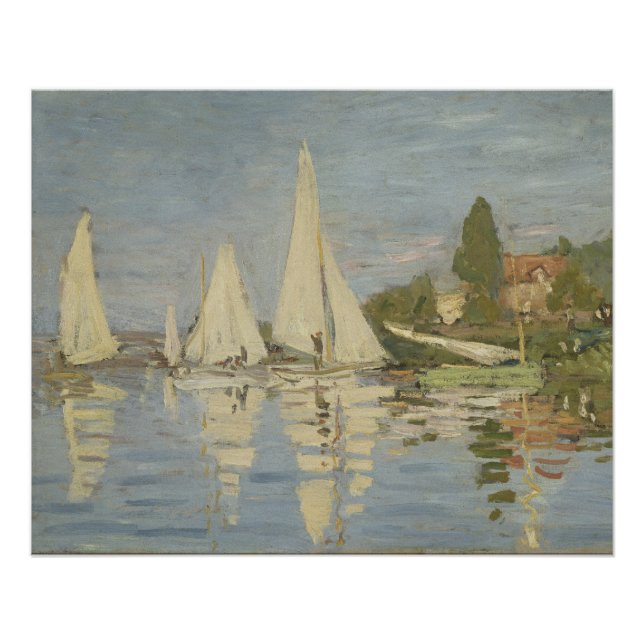Póster Regattas at Argenteuil, OIl Painting, Claude Monet (Frente)