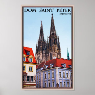 Póster Regensburg - Rua Catedral Peter