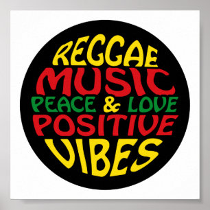 Poster Reggae design com declarações e citações positivas
