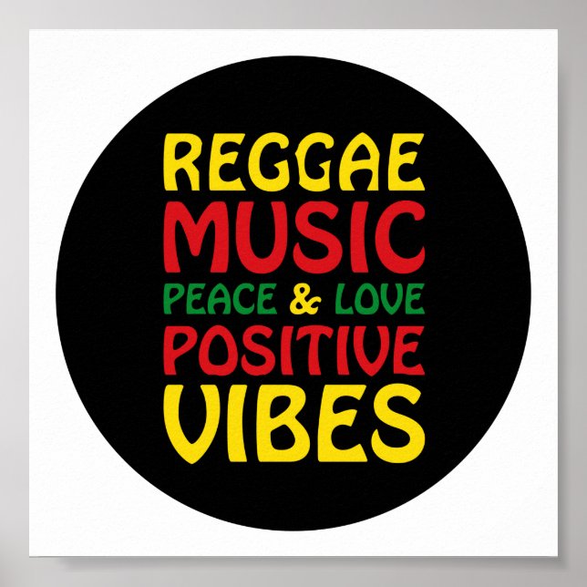 Poster Reggae Music com afirmações positivas (Frente)