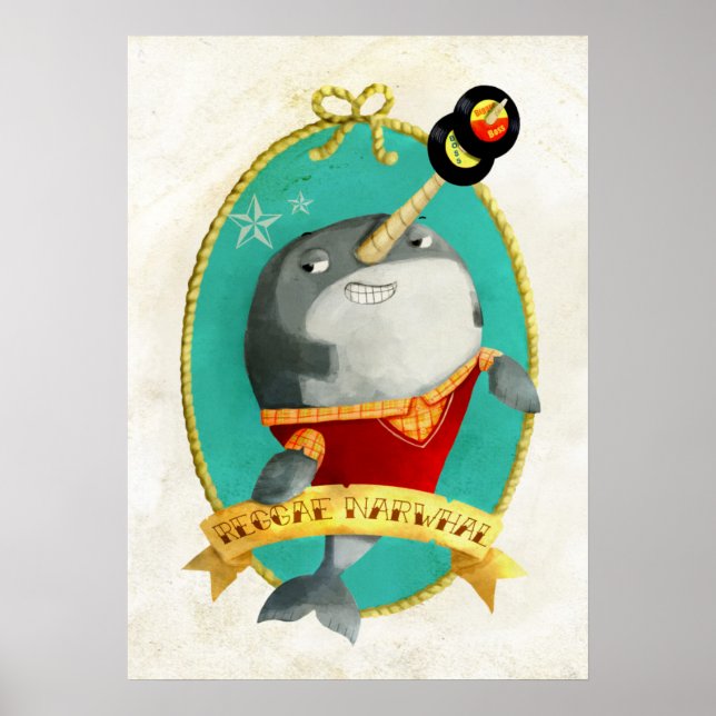 Póster Reggae Narwhal (Frente)