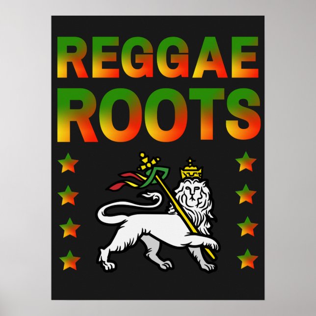 POSTER REGGAE ROOTS RASTA LION DE JUDA (Frente)
