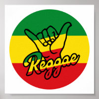 Reggae Shaka Mãos com cores reggae