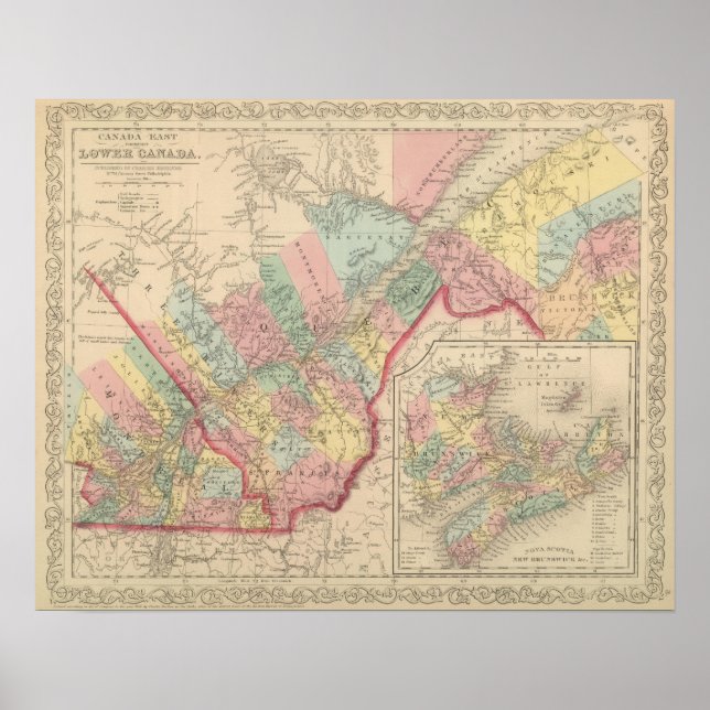Póster Região Baixa Leste do Canadá (Frente)