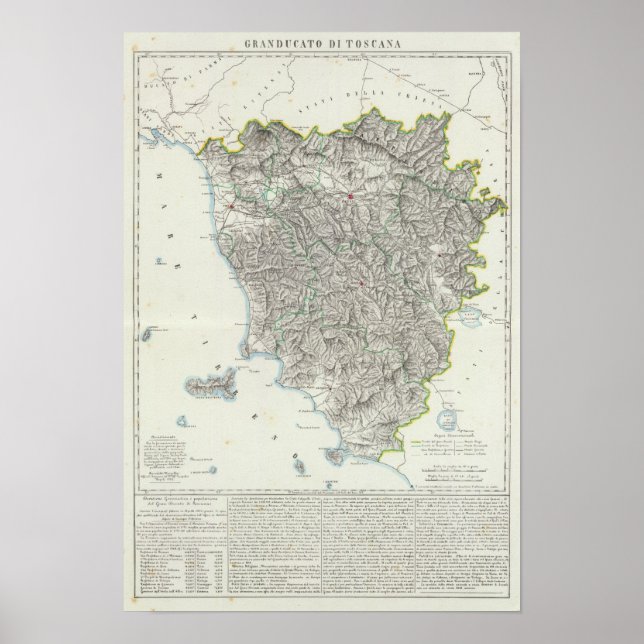 Póster Região da Toscana Itália (Frente)