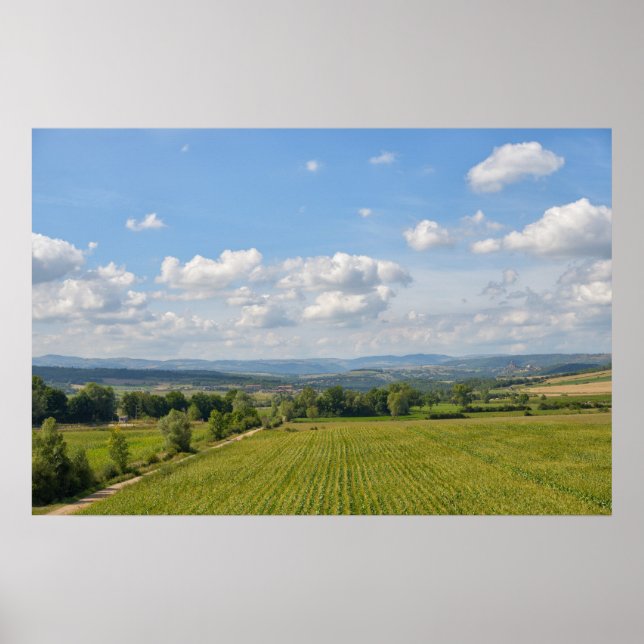 Póster região de Auvergne no Maciço Central da França (Frente)