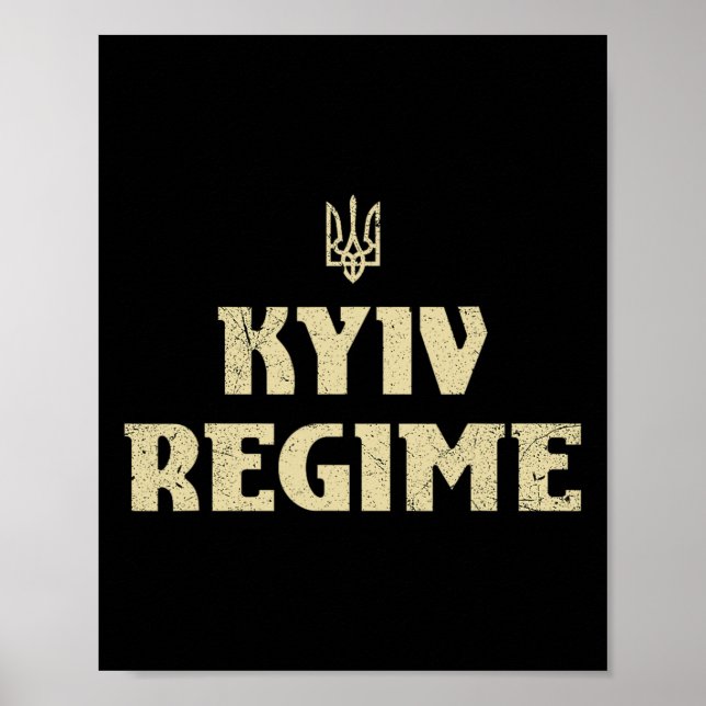 Poster Regime de Kiev Camisa engraçada do Tridente Ucrani (Frente)