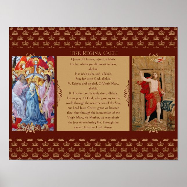 Poster Regina Caeli com Cristo e Mary (Frente)