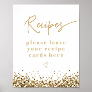 Poster REGINA Lantejoulas Dourado Amarelo Receitas Chá de