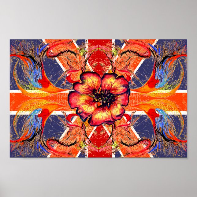 Poster Regra Britannia Elegant Union Jack Fantasy (Frente)