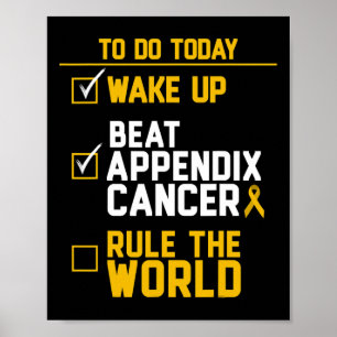 Poster Regra do Cancer do Apêndice de Batida para Cima do