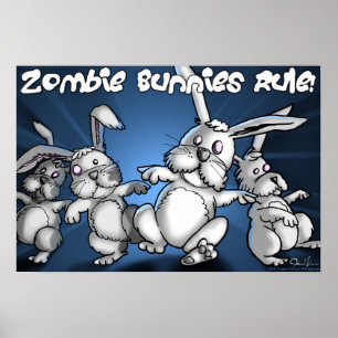 Poster Regra dos coelhos do zombi!