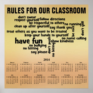 Poster Regra para nosso calendário da sala de aula 2014