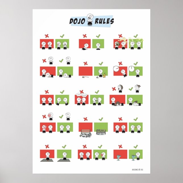 Poster Regras Aikido Dojo (Frente)