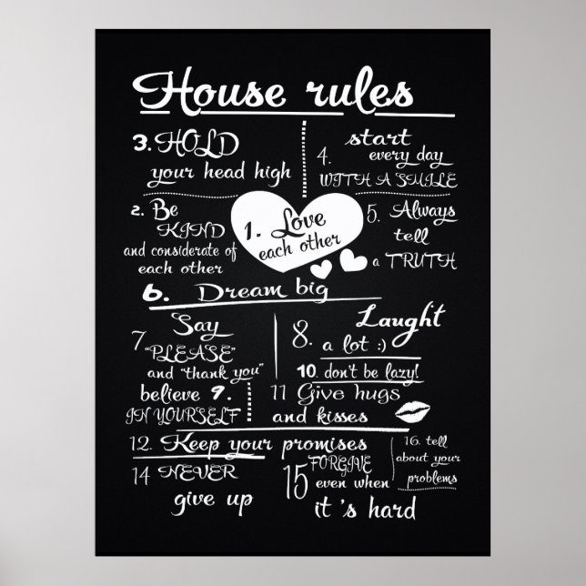 Poster Regras da Casa (Frente)