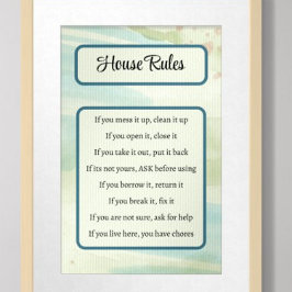 Poster Regras da Casa