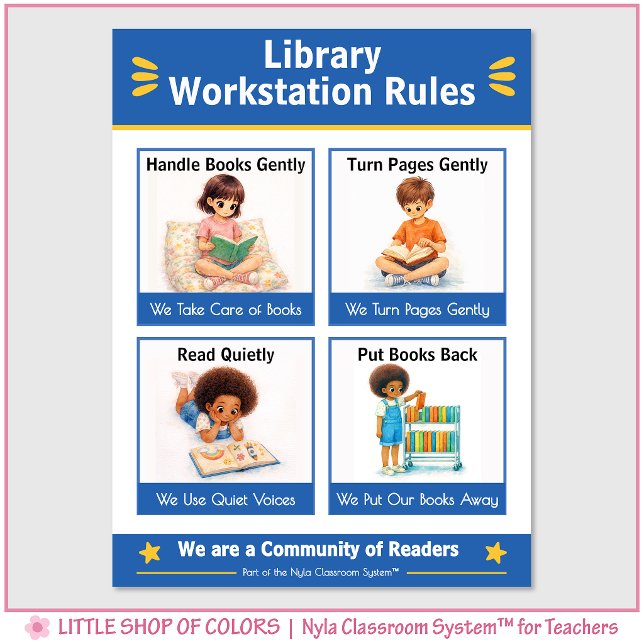 Poster Regras da Estação de Trabalho da Biblioteca Gráfic (Criador carregado)