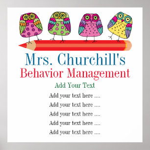 Póster Regras da sala de aula do