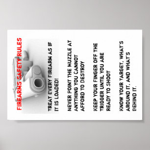Poster Regras da segurança da arma de fogo
