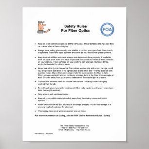 Poster Regras da segurança da FOA para fibras ópticas,