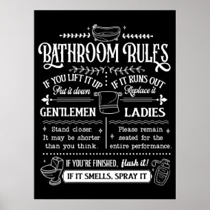 Poster Regras de Banheiros Engraçados