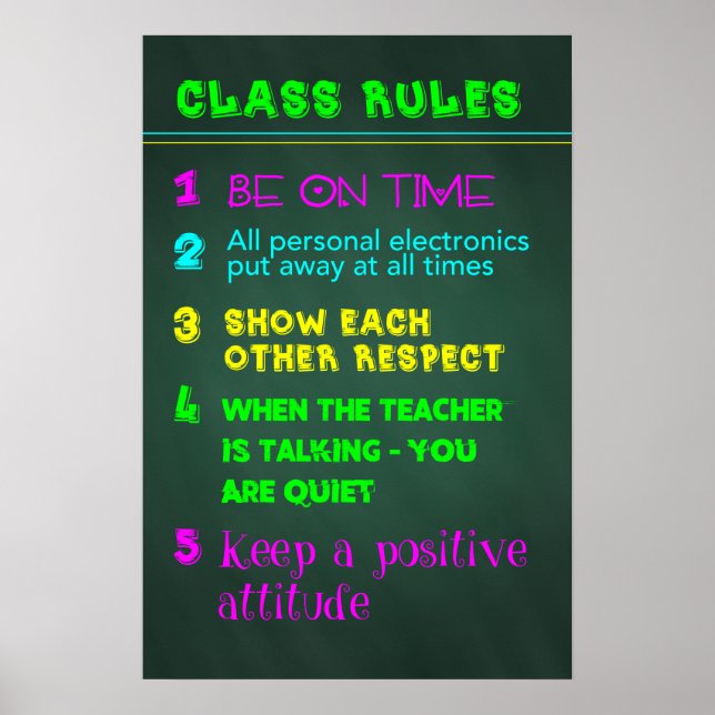 Póster Regras de Classe (Frente)