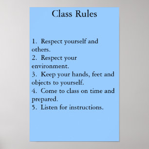 Póster regras de classe