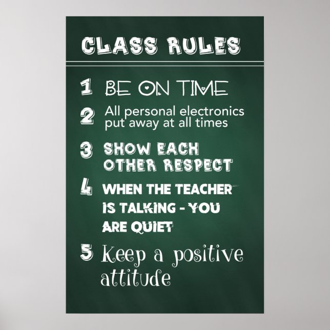Poster Regras de Classe (Frente)