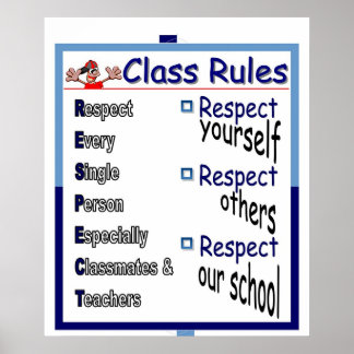 Póster Regras de Classe: Respeito